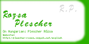 rozsa plescher business card